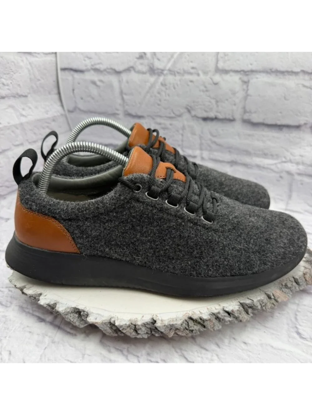 Johnston & Murphy Amherst U-Throat Shoe Dark Gray Wool Casual 25-8939 Men's 9M